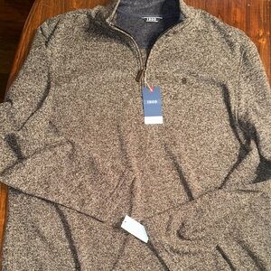 IZOD Men's Zip Up Sweater in Heathered Gray